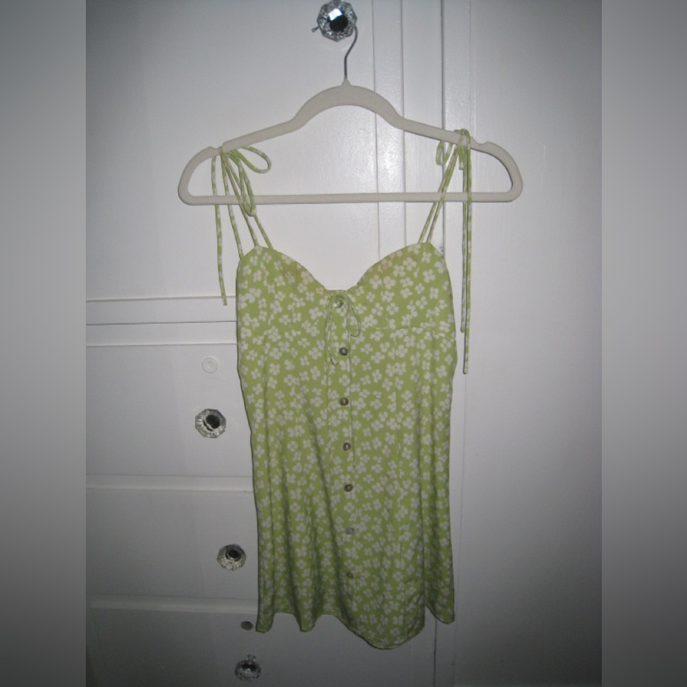 Princess Polly tie strap green dress size 2